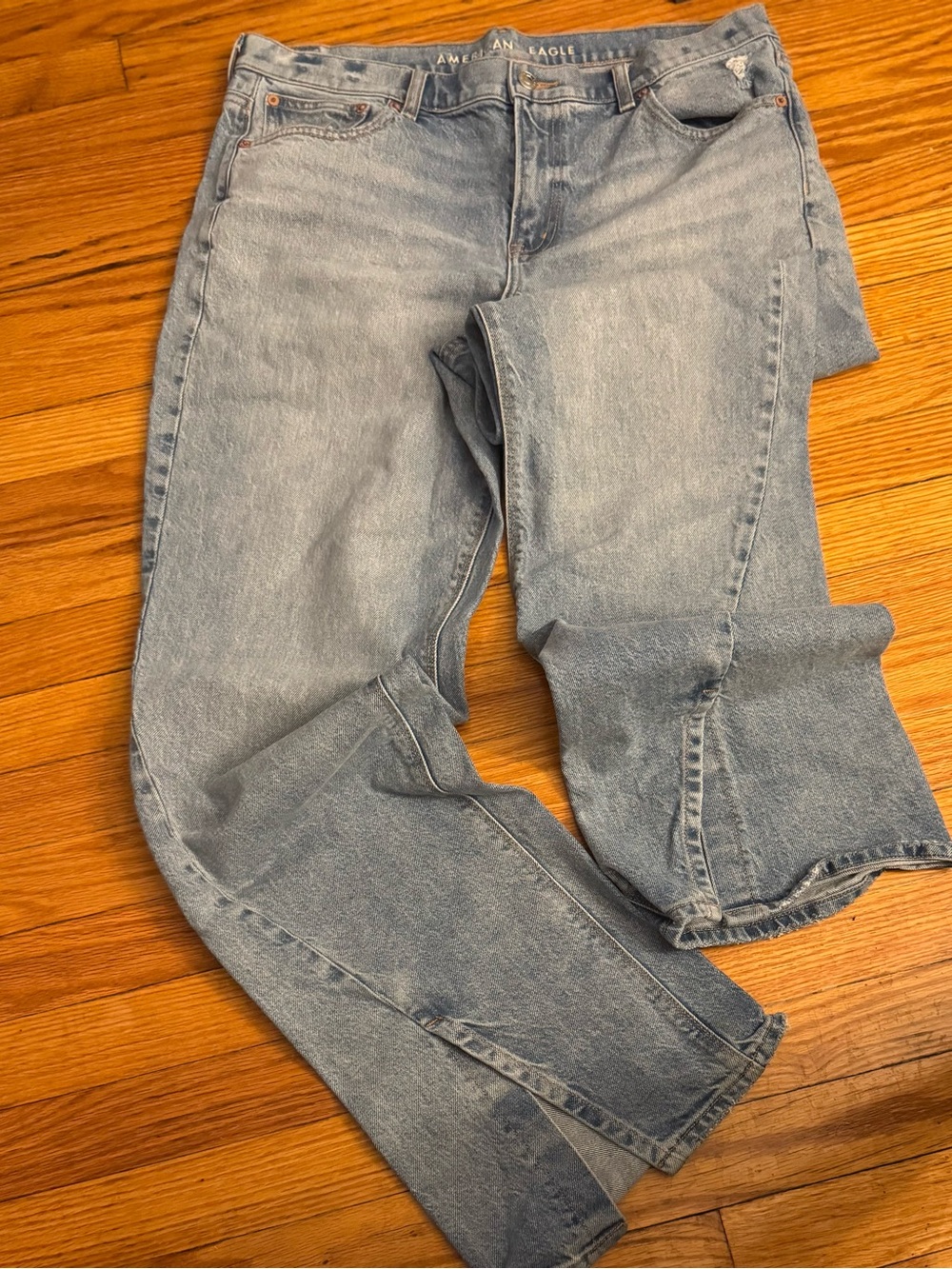 American Eagle Outfitters Wide Light Blue Denim Jeans with  Size 14